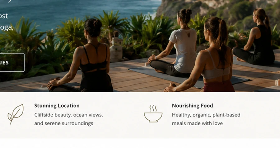 Wellness retreat venue in Bali with tropical views